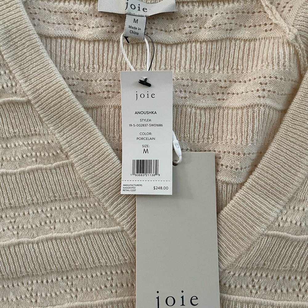 Joie Porcelain Knit V-Neck Top - Picture 2 of 3